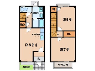 碧南駅 徒歩15分 1-2階の物件間取画像